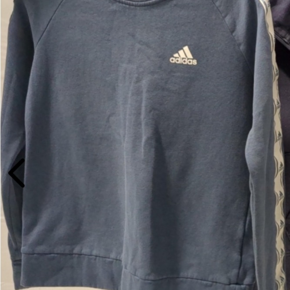 Adidas Men's Blue Crewneck Cardigan